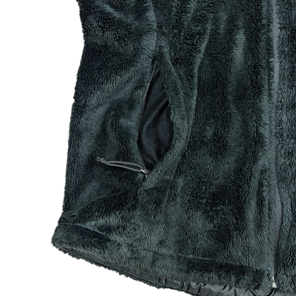 The North Face Sweater Womens Medium Black Full Zip‎ Fuzzy Adjustable Waist - Picture 4 of 14